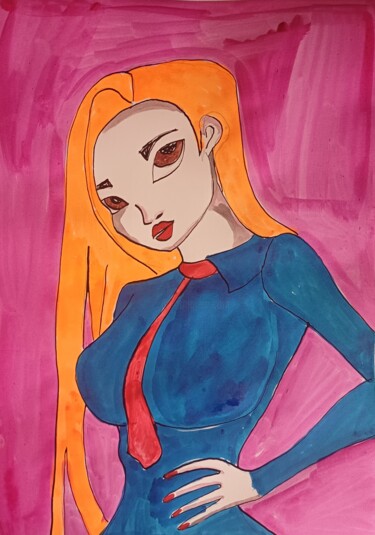 Tekening getiteld "Profi dont copy" door Ashton Knighting, Origineel Kunstwerk, Inkt