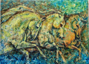 Pintura titulada "Compás del Viento" por Andres Mejias, Obra de arte original, Acrílico Montado en Bastidor de camilla de ma…