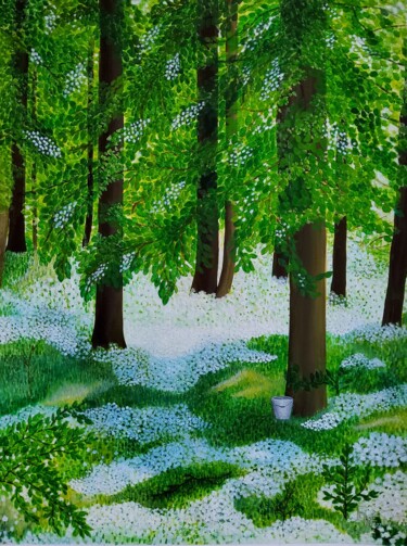 "Bärlauchblüte im Bu…" başlıklı Tablo Felicitas Niederau-Frey tarafından, Orijinal sanat, Akrilik