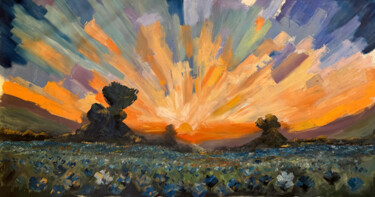 Pintura titulada "Sunset" por Osama Osama Bin Kamran, Obra de arte original, Oleo