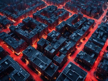 Digital Arts titled "Rues Pleines de Lave" by Frraincky, Original Artwork, AI generated image