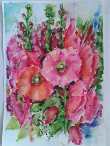 Pintura intitulada "Malwy" por Dk Wrońska, Obras de arte originais, Aquarela