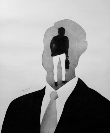 제목이 "Gentlemen"인 그림 Ayobami Lawal로, 원작, 흑연