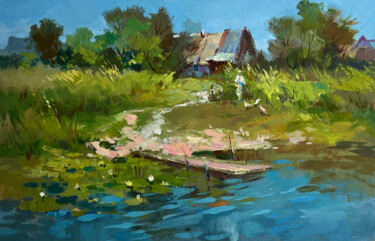 The road to the river "The road to the riv…" başlıklı Tablo Yuriy Suprunchuk tarafından, Orijinal sanat, Petrol Karton üzerine monte edilmiş