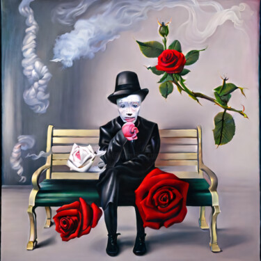 数字艺术 标题为“Roses and smoke alo…” 由Meahau, 原创艺术品, AI生成的图像