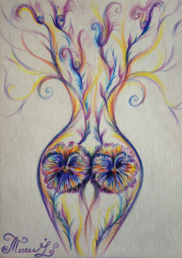 Pintura intitulada "EcstaSy #82 Violets" por Iryna Tatur, Obras de arte originais, Pastel