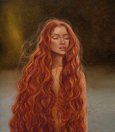 The flame that doesn't burn Peinture intitulée "The flame that does…" par Katsiaryna Budzko, Œuvre d'art originale, Huile Monté sur Châssis en bois