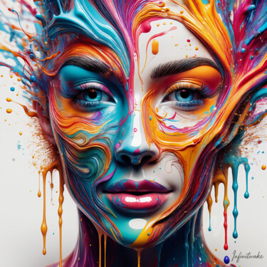 数字艺术 标题为““Technicolor Muse”” 由Infinitwake, 原创艺术品, 数字拼贴 安装在artwork_cat.上