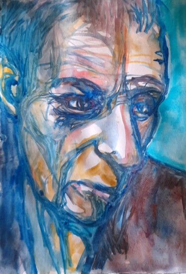 绘画 标题为“In the blue” 由Alexey Zhucovsky, 原创艺术品, 水彩