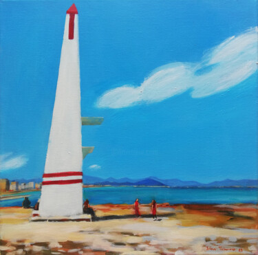 Schilderij getiteld "Can Picafort" door Irina Tikhonova, Origineel Kunstwerk, Acryl Gemonteerd op Frame voor houten brancard