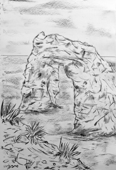 Drawing titled "SANTANYI ES PONTAS" by Roberto Urbano, Original Artwork, Charcoal