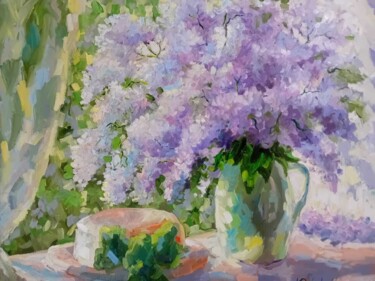 lilac Ζωγραφική με τίτλο "lilac" από Irina Davidenko, Αυθεντικά έργα τέχνης, Λάδι