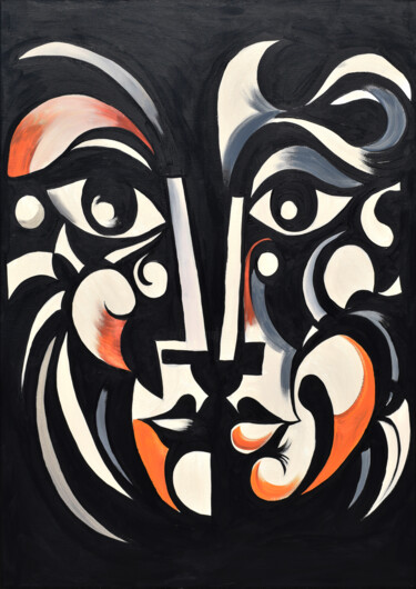 Pittura intitolato "Face to face" da Tusya Lav, Opera d'arte originale, Acrilico