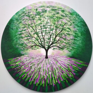 The Enchanted Tree Peinture intitulée "The Enchanted Tree" par Amanda Horvath, Œuvre d'art originale, Acrylique Monté sur Châssis en bois