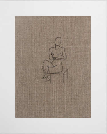 Nude No.4. Series "Stitching Nudes" 纺织艺术 标题为“Nude No.4. Series "…” 由Lena Ash, 原创艺术品, 刺绣