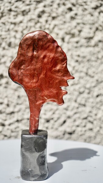 Copper head (inspired by Alberto Giacometti) 雕塑 标题为“Copper head (inspir…” 由Ulrich Ernst Nievergelt, 原创艺术品, 聚合物粘土