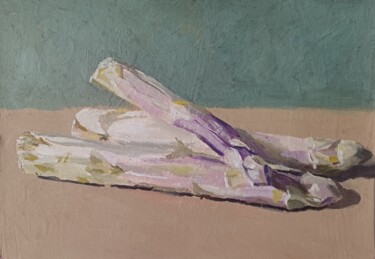 「Les bonnes asperges」というタイトルの絵画 Roland Gschwindによって, オリジナルのアートワーク, オイル