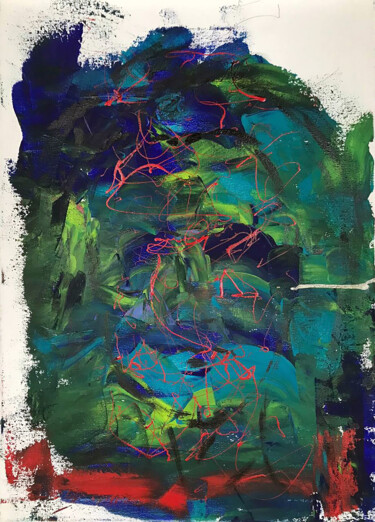 Peinture intitulée "Face" par Olga Melezhik, Œuvre d'art originale, Huile Monté sur Châssis en bois