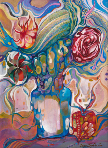 Pintura intitulada "Пасхальные цветы" por Danelian Gregor, Obras de arte originais, Acrílico