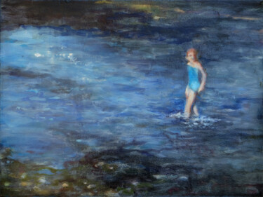 Картина под названием "River walkers II" - Luke Morgan, Подлинное произведение искусства, Масло