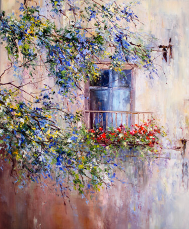 "Blooming window, Or…" başlıklı Tablo Nati Art tarafından, Orijinal sanat, Petrol Ahşap panel üzerine monte edilmiş