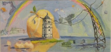 Rene Magritte pear Painting titled "Rene Magritte pear" by Kyrylo Bondarenko, Original Artwork, Oil