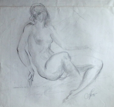 Disegno intitolato "female figure" da Pavel Minchenia, Opera d'arte originale, Matita