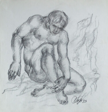 Tekening getiteld "male figure" door Pavel Minchenia, Origineel Kunstwerk, Potlood