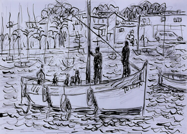 Desenho intitulada "Toulon" por Jean Mirre, Obras de arte originais, Tinta