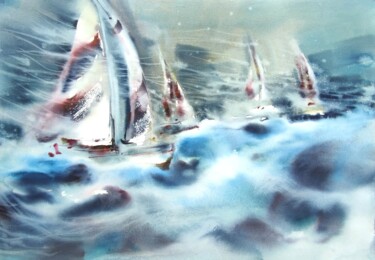 "Regatta" başlıklı Tablo Elena Krivoruchenko tarafından, Orijinal sanat, Suluboya