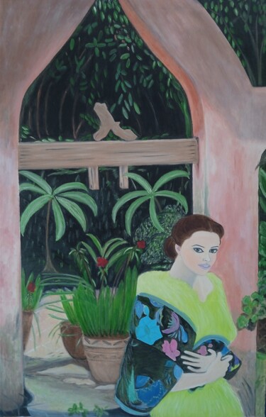绘画 标题为“El jardín de la Hab…” 由Roser Solà, 原创艺术品, 油 安装在木板上