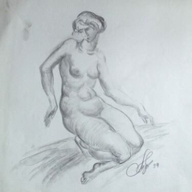 Tekening getiteld "sketch of a woman" door Pavel Minchenia, Origineel Kunstwerk, Potlood