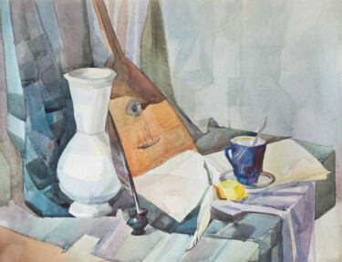 Schilderij getiteld "reflections" door Pavel Minchenia, Origineel Kunstwerk, Aquarel