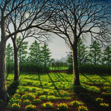 제목이 "A Feild Of Golden D…"인 미술작품 Hazel Thomson로, 원작, 기름 나무 들것 프레임에 장착됨