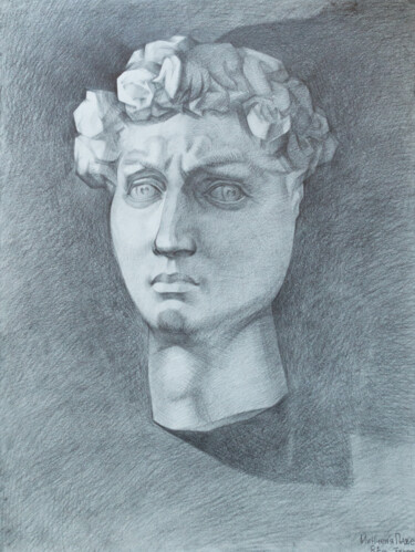 제목이 "head of David"인 그림 Pavel Minchenia로, 원작, 연필