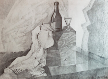 Σχέδιο με τίτλο "bottle still life" από Pavel Minchenia, Αυθεντικά έργα τέχνης, Μολύβι