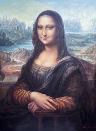 Mona Lisa Painting titled "Mona Lisa" by Samvel Atasunts, Original Artwork, Oil