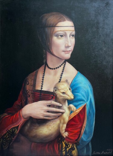 Lady with an Ermine Ζωγραφική με τίτλο "Lady with an Ermine" από Samvel Atasunts, Αυθεντικά έργα τέχνης, Λάδι