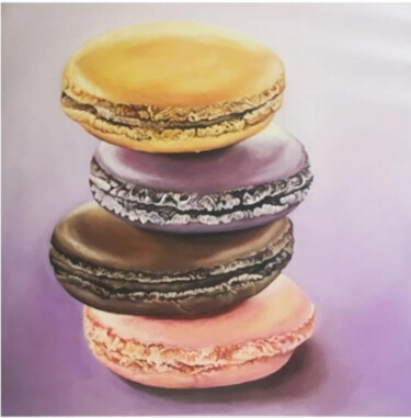 Картина под названием "Macaroons" - Oksana Almiz, Подлинное произведение искусства, Масло