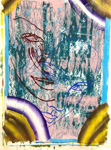 Schilderij getiteld "Blurred Times" door Laure Vincente, Origineel Kunstwerk, Acryl
