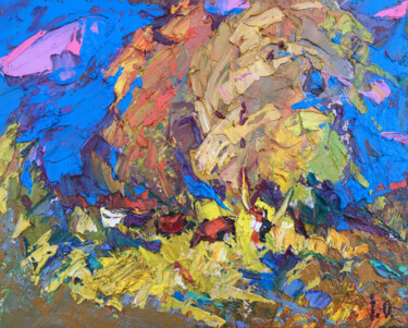 Peinture intitulée "Near the forest" par Oksana Ivanyuk, Œuvre d'art originale, Huile Monté sur Châssis en bois