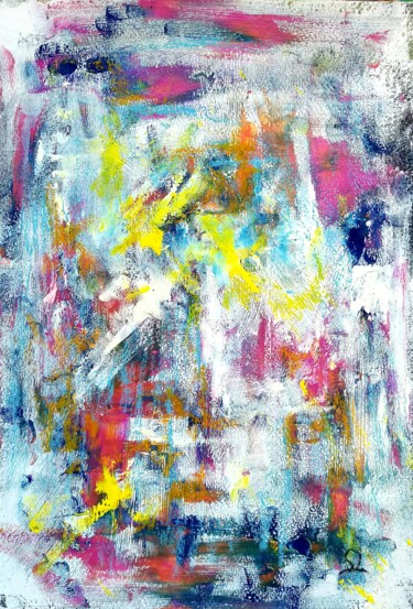 Painting titled "Les méandres de l'e…" by Sandrine Lefebvre, Original Artwork, Gouache