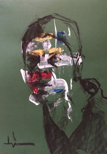 Drawing titled "Merce" by Dominique Dève, Original Artwork, Charcoal