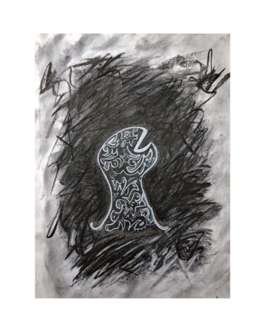 Рисунок под названием "Cipher of the Mind" - Atelier Kleef, Подлинное произведение искусства, Древесный уголь