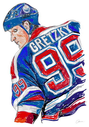 제목이 "Wayne Gretzky Edmon…"인 디지털 아트 Ouraniart로, 원작, 디지털 페인팅