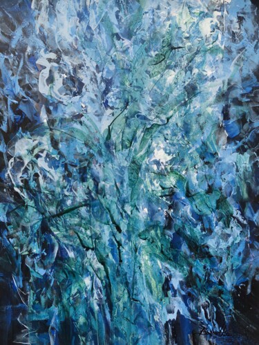 Emerald Stillness Pintura intitulada "Emerald Stillness" por Kateryna Solodka (Katia Solodka), Obras de arte originais, Acrílico Montado em Ar…