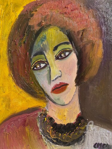 "Vitrail Fauve" ""Vitrail Fauve"" başlıklı Tablo Claire Marie Gay tarafından, Orijinal sanat, Petrol Ahşap panel üzerine monte edilmiş