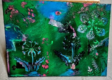 「Natures Confetti」というタイトルの絵画 Arlene Knowltonによって, オリジナルのアートワーク, スプレー式塗料