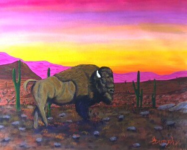 「Western Sunset」というタイトルの絵画 Anthony Dunphyによって, オリジナルのアートワーク, アクリル