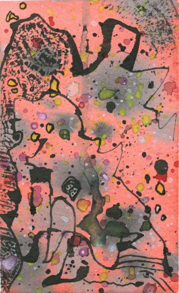 cosmic Tigress's mixed feelings v - quality print 印花与版画 标题为“cosmic Tigress's mi…” 由Lya Helia, 原创艺术品, 水彩